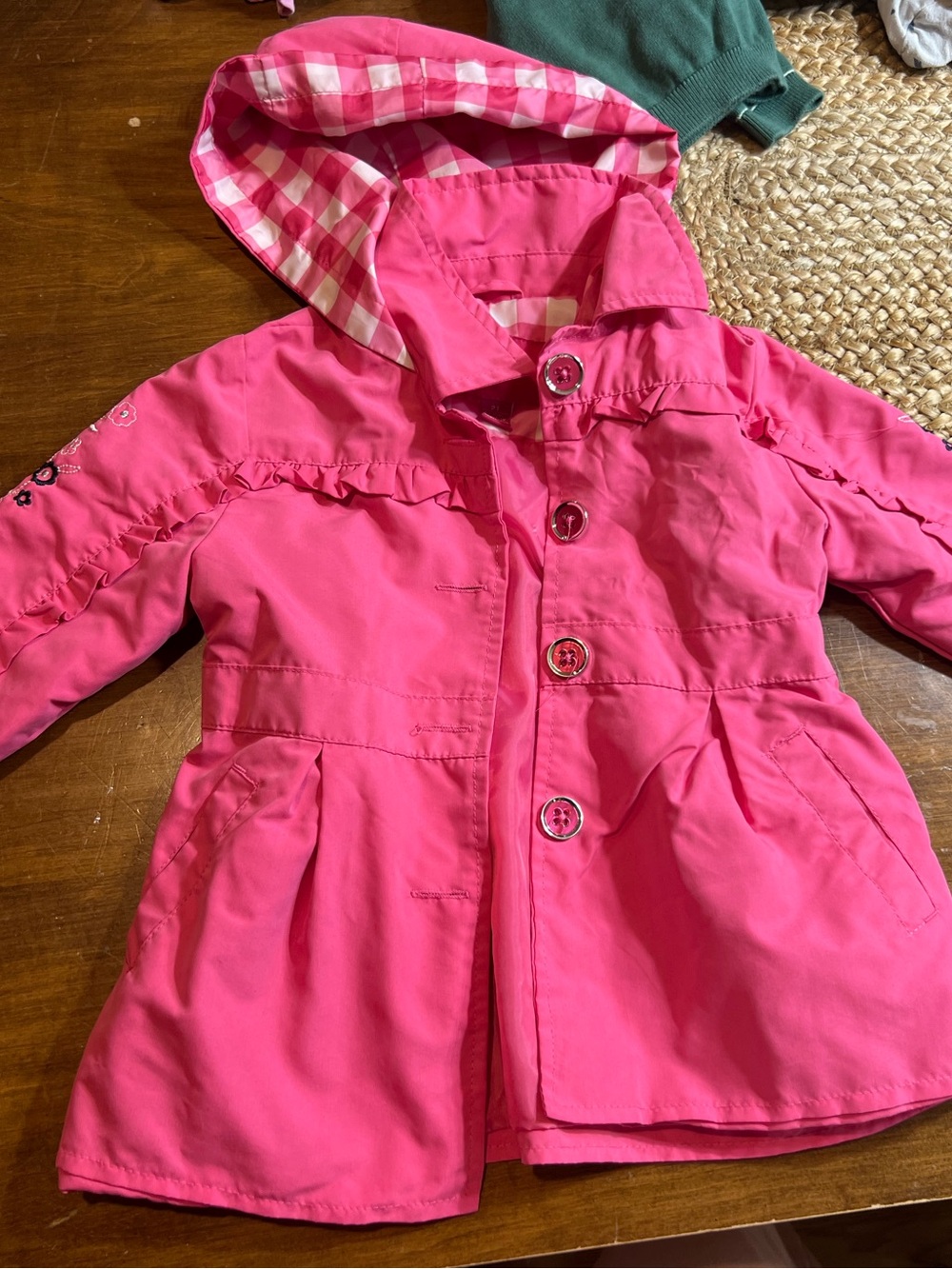 London Fog Bright Pink Hooded Raincoat for Kids